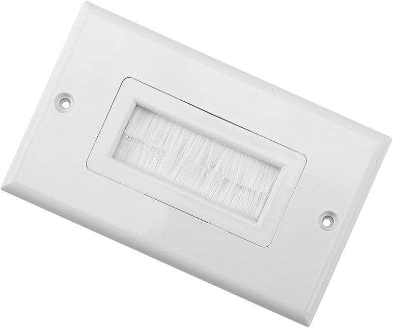 Brush Wall Plate, Cable Entry Port Cover with Design for Dust Protection, Standard Fitting for Plaster Board and Stud Wall Brackets, with Screws Included (stand-up) - Image 5