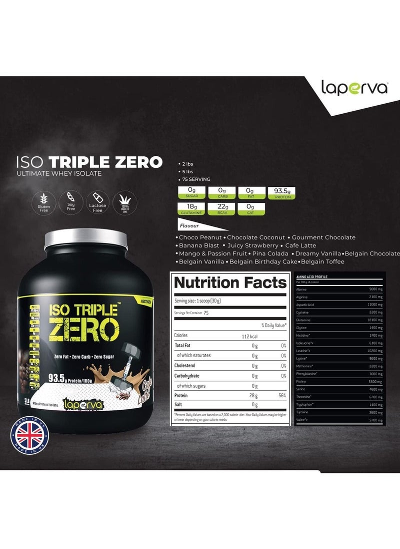 Laperva - Laperva Iso Triple Zero Next Whey Protein Isolate Generation - Strawberry Flavor, 5 LB - Zero Sugar, Zero Carb, Zero Fat - Rapid Absorption for Muscle Growth and Recovery - Soy-Free, Gluten-Free - Image 1