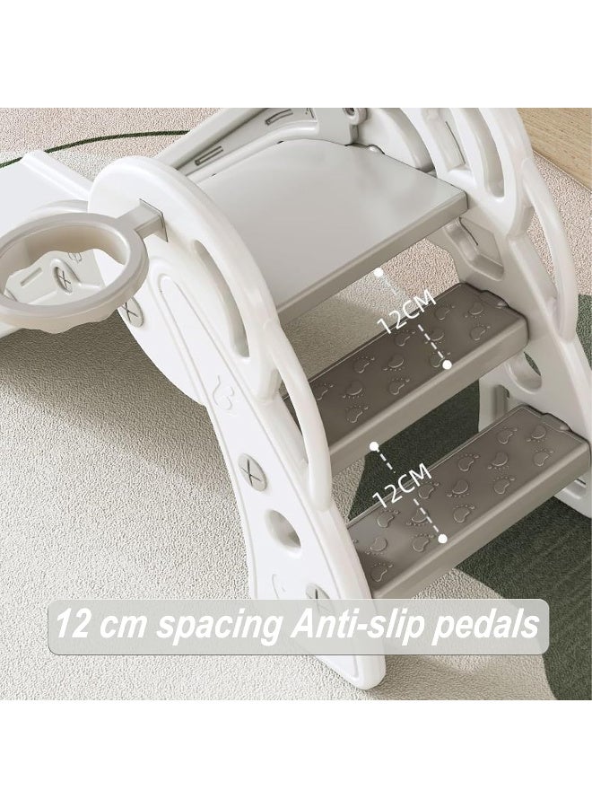 عالية الجودة زحليقة للأطفال، زحليقة تسلق للأطفال الصغار مع حلقة كرة سلة، مجموعة لعب للأطفال بمنحدر طويل، للأولاد والبنات من عمر 0 ​​إلى 4 سنوات، ملعب قوي للاستخدام الداخلي والخارجي - Image 4