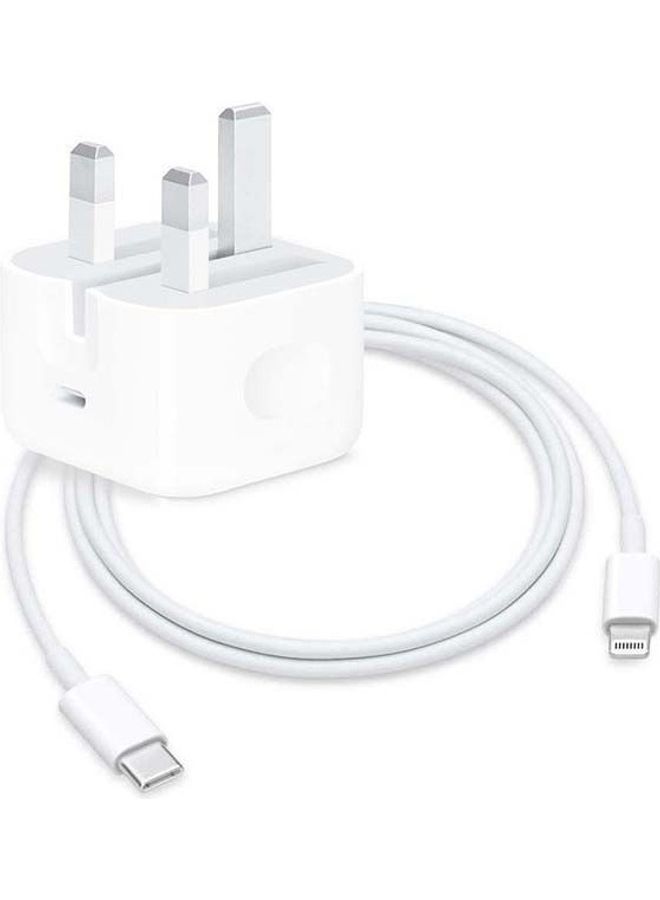 ابل  محول طاقة USB-C بقدرة 20 وات وشاحن كابل USB-C إلى Ligntning - Image 1