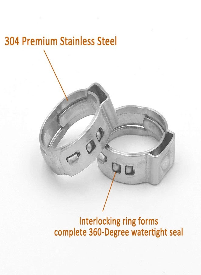 ISPINNER 15pcs 3/4 Inch Stainless Steel PEX Cinch Clamps, Crimp Rings Pinch Clamps for PEX Tubing Pipe Fitting Connections, Pack of 15 - Image 2