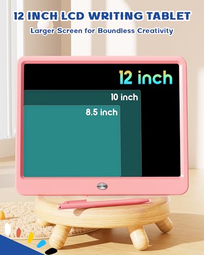 Bravokids 12 Inch LCD Writing Tablet for 3 Year Olds Electronic Drawing Pad and Doodle Board as Educational Birthday Gifts for Girls and Boys Pink - Image 5