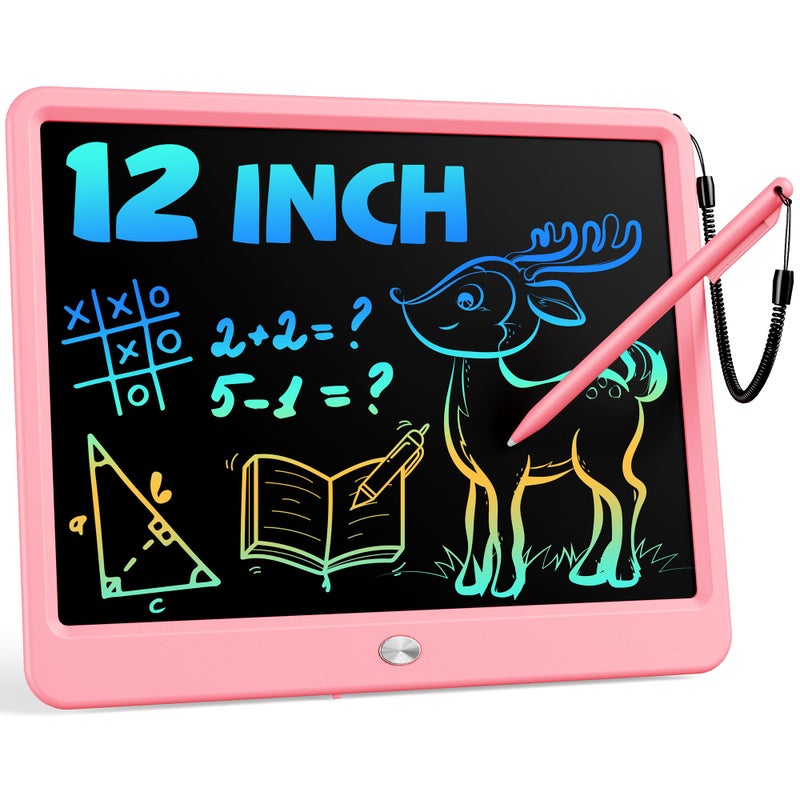 Bravokids 12 Inch LCD Writing Tablet for 3 Year Olds Electronic Drawing Pad and Doodle Board as Educational Birthday Gifts for Girls and Boys Pink - Image 2