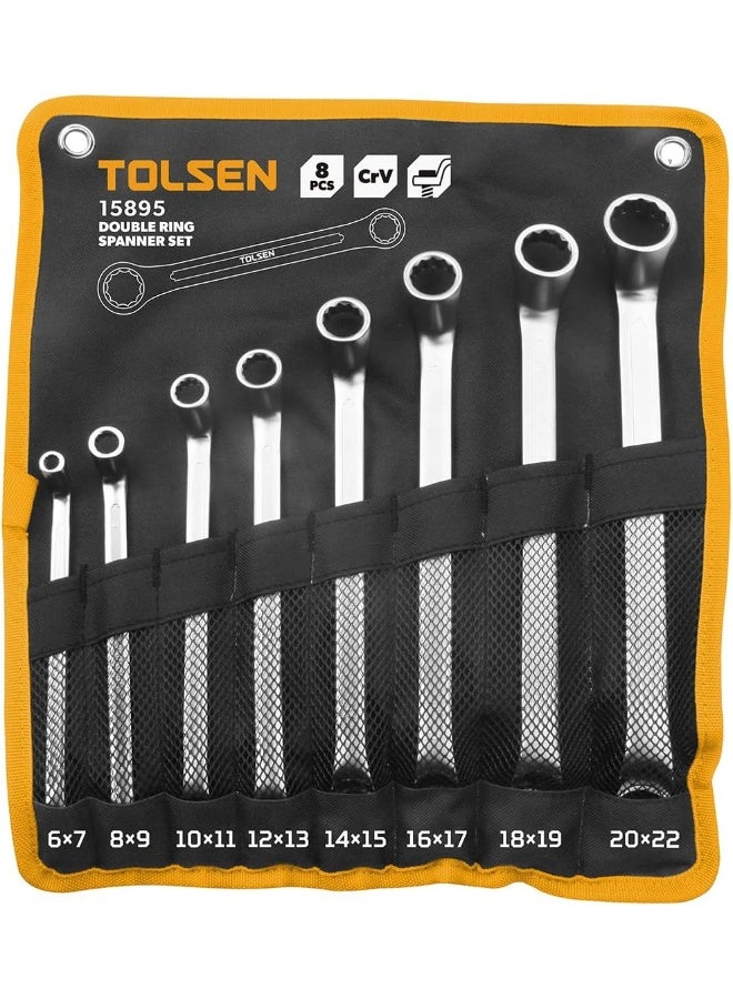 Tolsen 8Pcs Double Ring Spanners Set