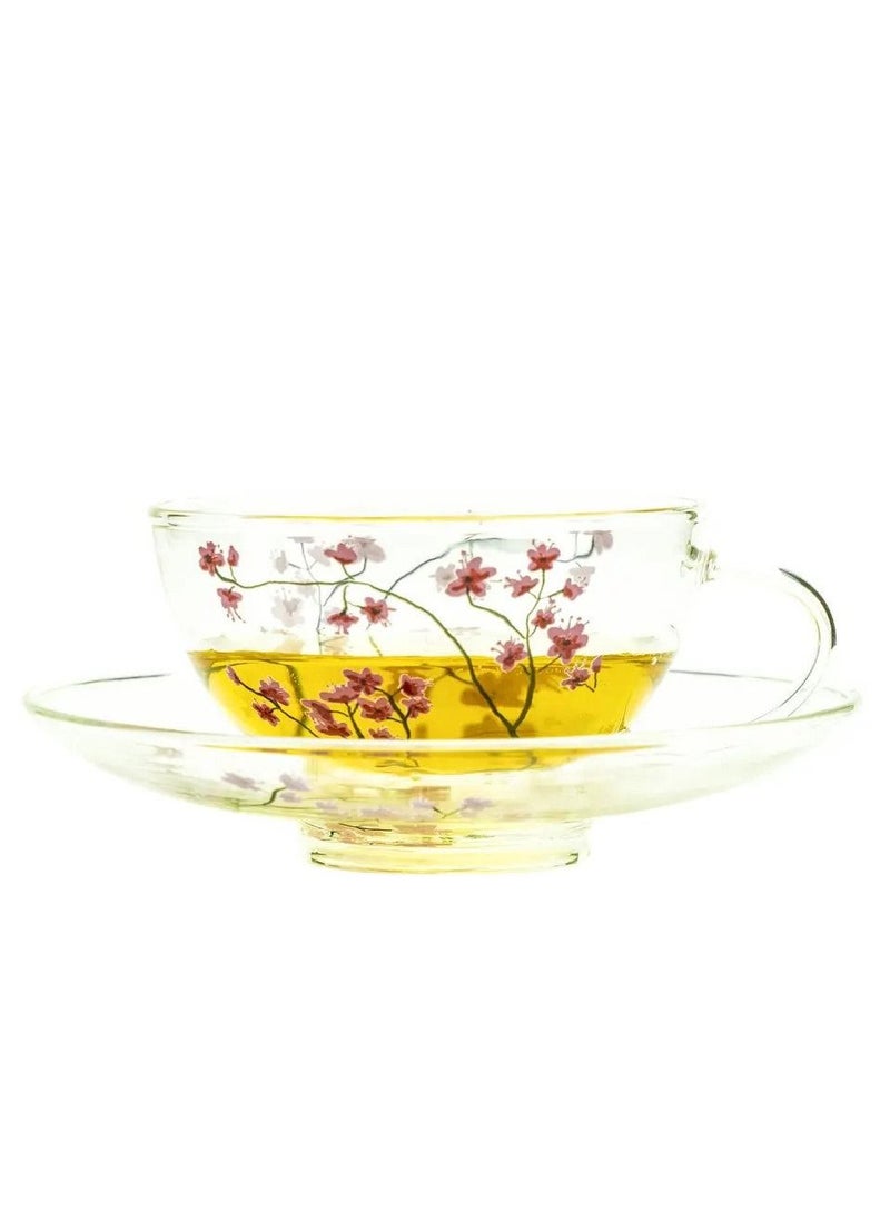 تيلاند كوب فلوريت متين وصحن زهر الكرز لمشروبات القهوة المتخصصة كافيه موكا 0.185 لتر - Image 1