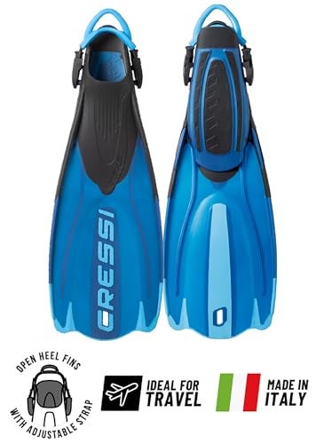 Cressi Maui Short Adjustable Open Heel Fins BlueAzure SM - Image 3