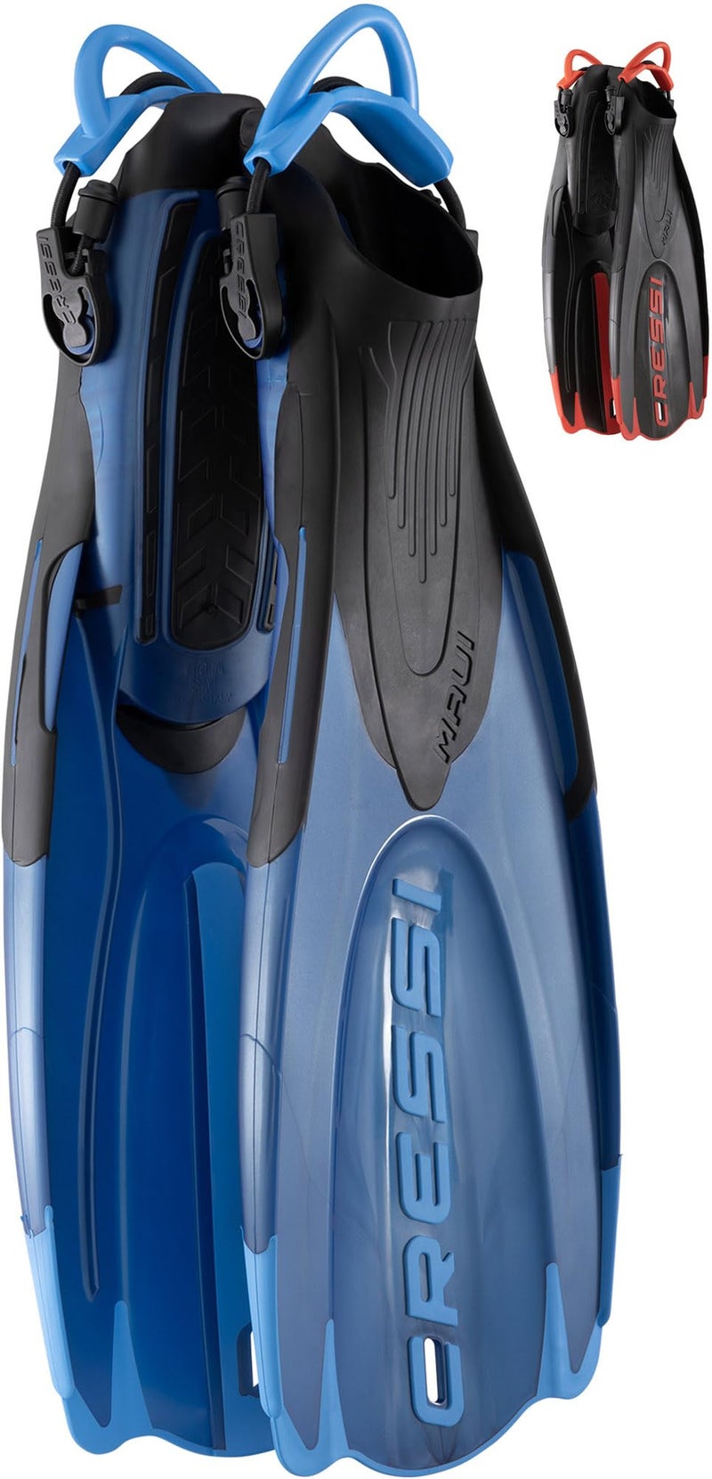 Cressi Maui Short Adjustable Open Heel Fins BlueAzure SM - Image 2