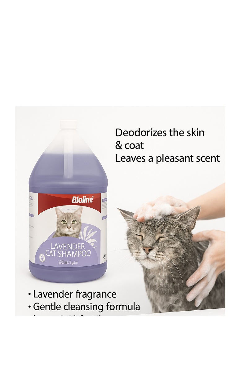 بايولاين شامبو بيولاين للقطط 3.8 لتر - برائحة اللافندر، تركيبة لطيفة للقطط - Image 2