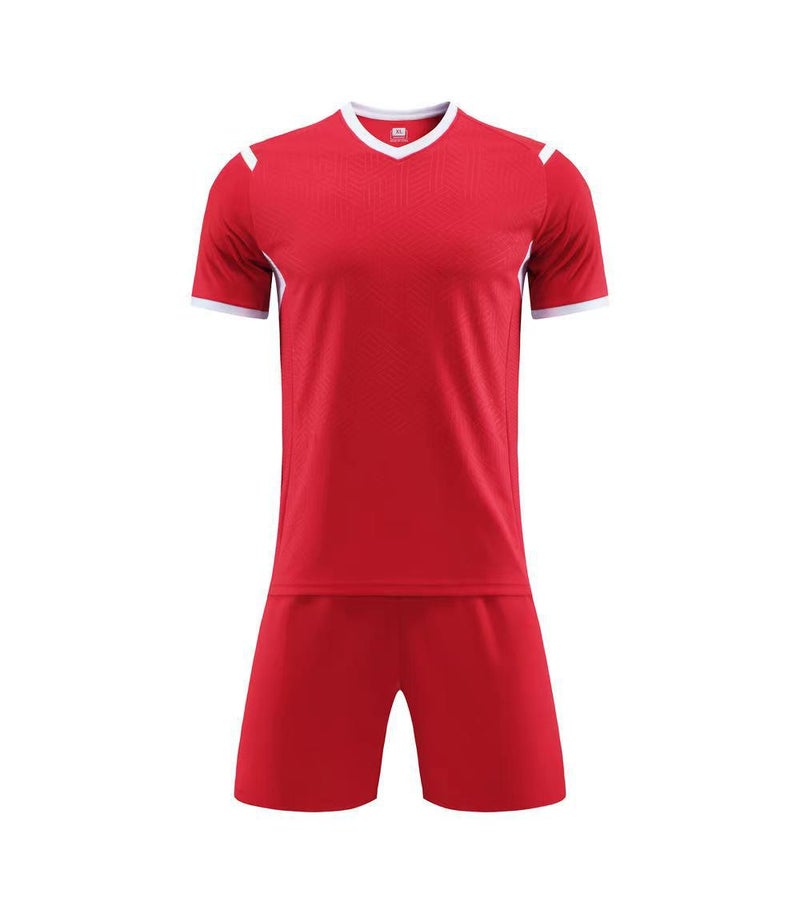 Generic New football uniform suit childrens uniform printed mens and womens competition team uniform childrens adult sports training uniform Red