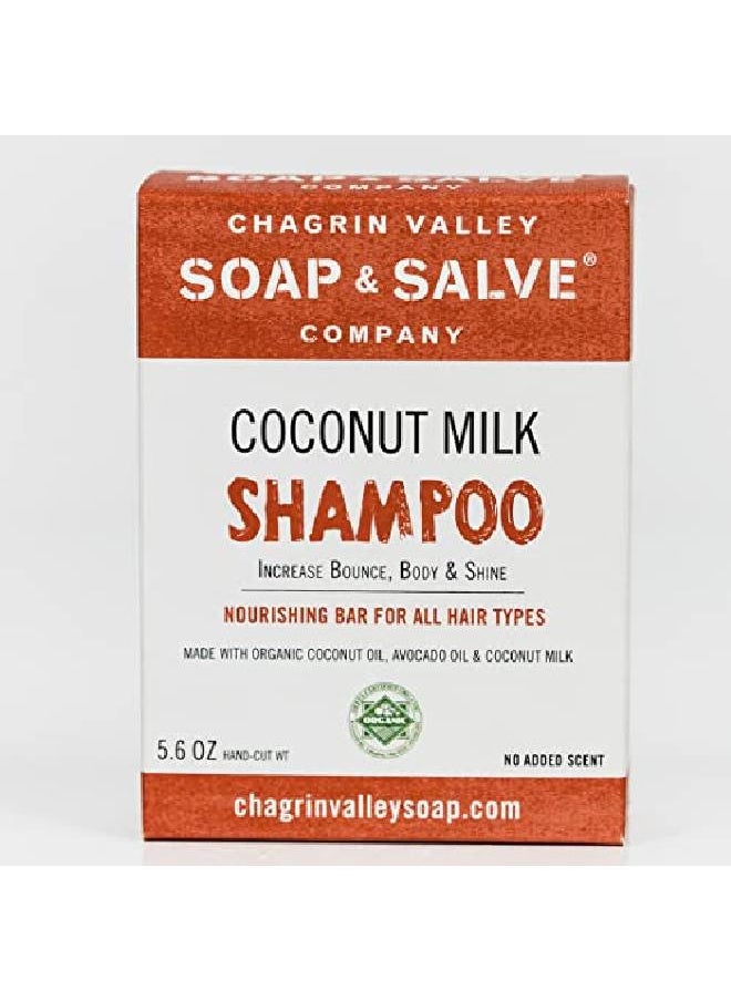 Chagrin Valley Soap & Salve - Organic l nut Milk Shampoo Bar nut Milk Softens Moisturizes Adds Body to Dry Frizzy Curly or Damaged Hair Vegan Zero Waste 5.6 OZ (159g) Bar - Image 1