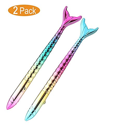 Trusmile® Beautiful Designer Fairy Magic Wand Blue Mermaid Gel Pens Multicolour (Pack of 2) - Image 3