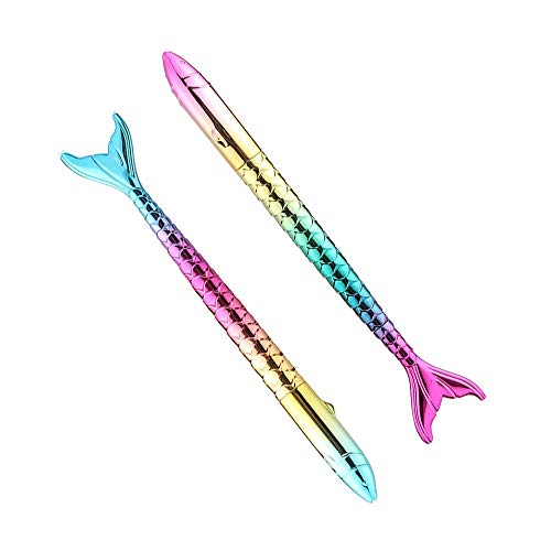 Trusmile® Beautiful Designer Fairy Magic Wand Blue Mermaid Gel Pens Multicolour (Pack of 2) - Image 1