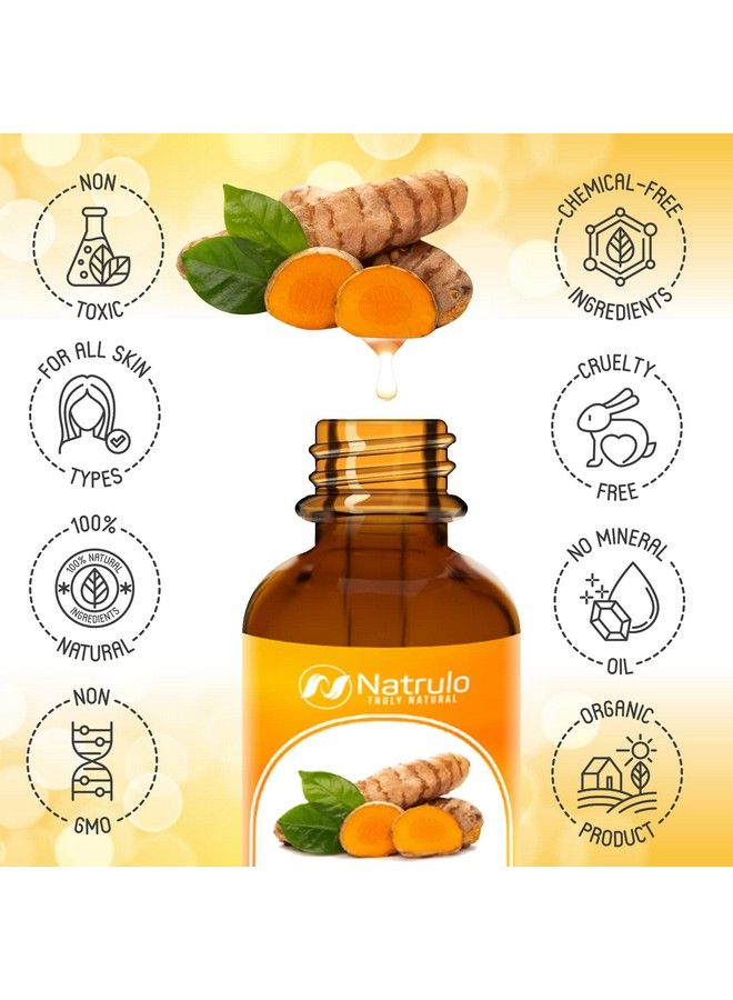 Natrulo Turmeric Serum For Face & Body All Natural Turmeric Skin Brightening Oil For Dark Spots Cleanses Skin Fights Acne Evens Tone Heals Scars Pure Handcrafted Turmeric Skincare Made In The Usa  - Image 4