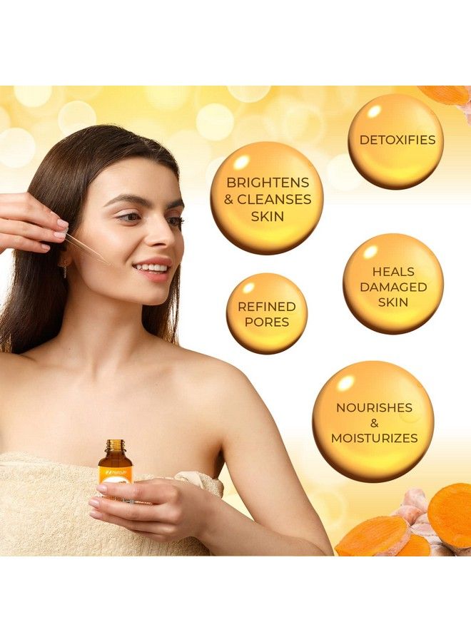 Natrulo Turmeric Serum For Face & Body All Natural Turmeric Skin Brightening Oil For Dark Spots Cleanses Skin Fights Acne Evens Tone Heals Scars Pure Handcrafted Turmeric Skincare Made In The Usa  - Image 3