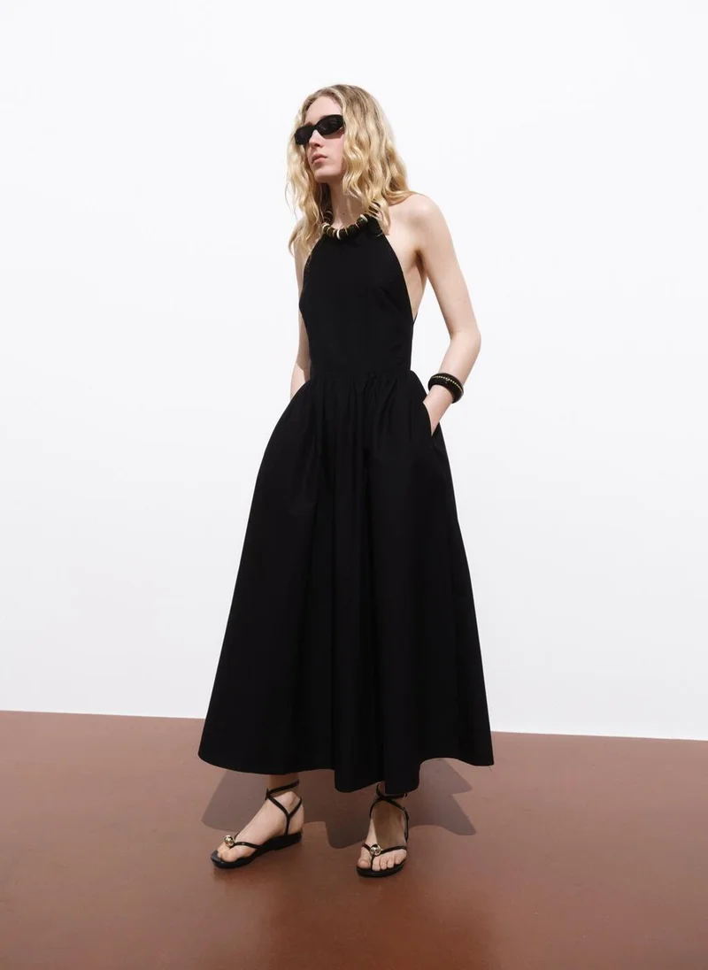 MANGO Halter dress with crossed back