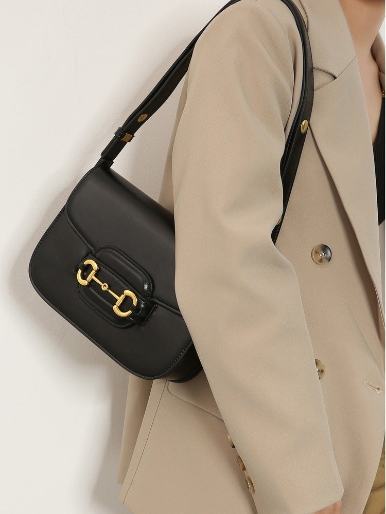 Easiest For Match Daily Bags, Niche Design, Fashionable And Trendy Horseshoe Buckle Shoulder Bags For Women, 1955 Saddle Bags, Mini - Image 4