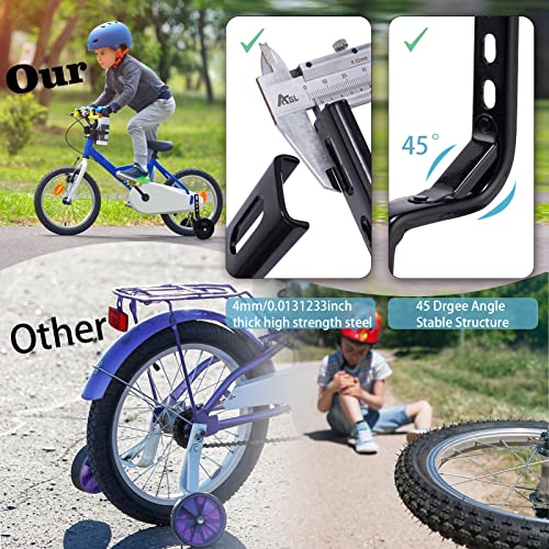 HOMEE Bike Training Wheels for Kids Adjustable Bicycle with Heavy Duty Rear Children Bicycles Stabilizer Mounted Kit, Bike Accessories fits for 14, 16, 18, 20inch Single Speed Bikes, 1 Pair (Black) - Image 4