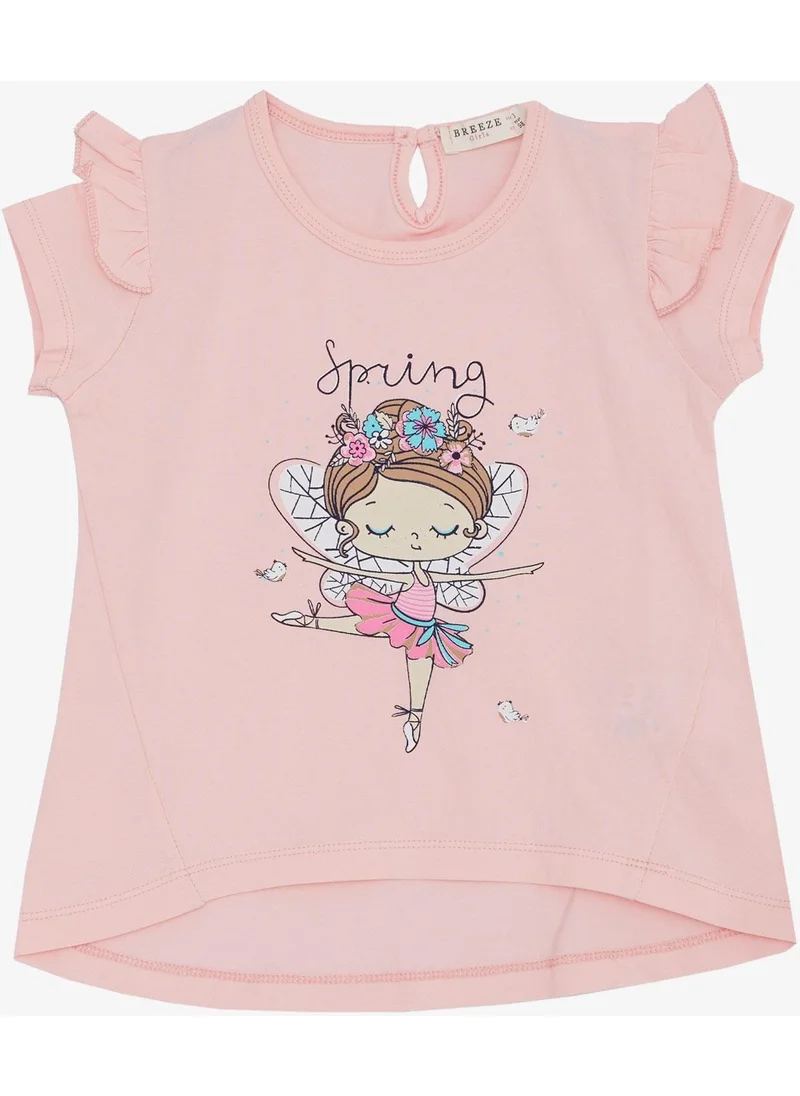 بريز Girls T-Shirt Spring Themed Ballerina Girl Printed 1.5-5 Years, Pink