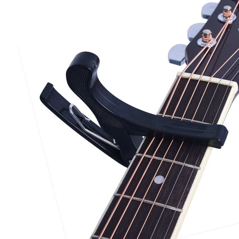 pixtrix One Handed Trigger Guitar Metal Capo Quick Change for Ukulele, Electric and Acoustic Guitars, Black - Image 3