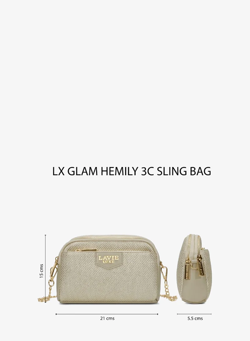 Lavie  Luxe Women's Glam Hemily 3 Compartment (Beige) for Women | Best Price UAE