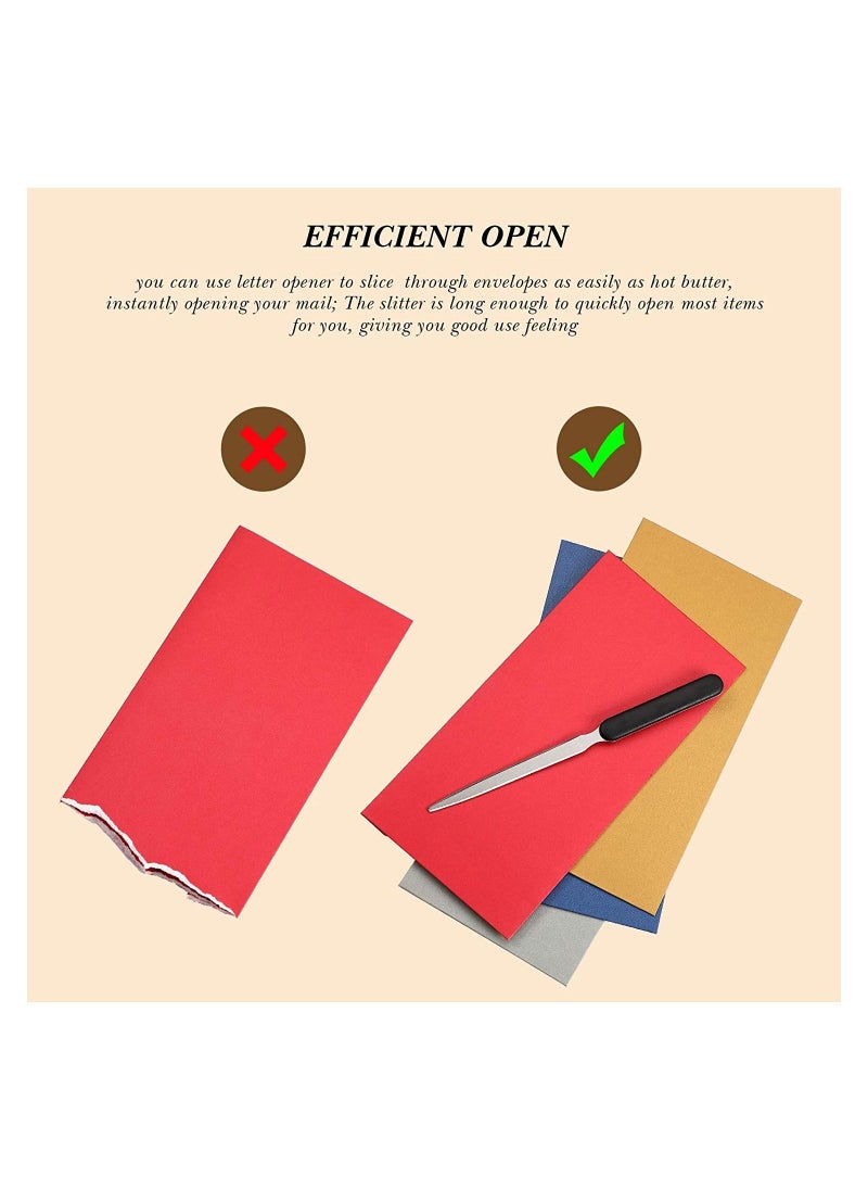 Y&D - 3 Pieces Office Letter Opener Stainless Steel Hand Envelope Slitter Lightweight Open Knife Humanized Grip Handle Staple Removal Tool Mail for School Home - Image 1