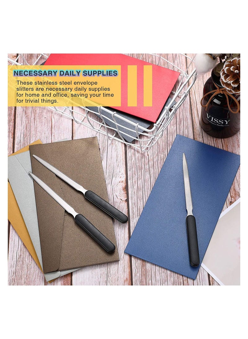 Y&D - 3 Pieces Office Letter Opener Stainless Steel Hand Envelope Slitter Lightweight Open Knife Humanized Grip Handle Staple Removal Tool Mail for School Home - Image 1
