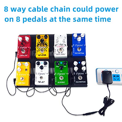 pigtone Pedal Power Supply Adapter 9V DC 2A 2000ma Tip Negative 8 Way Daisy Chain Cables for Guitar Effect Pedals - Image 2