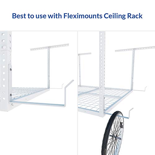 FLEXIMOUNTS 2 Pack Add On Storage Utility Hook Accessory for Garage Ceiling Rack, Max Weight Capacity up to 35lbs,White - Image 5