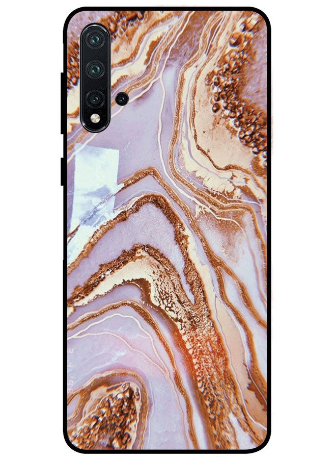 EYE CATCH Protective Case Cover For Huawei Nova 5 Premium Series Protective Case Cover For Huawei Nova 5 Gold Marble Texture - Image 1