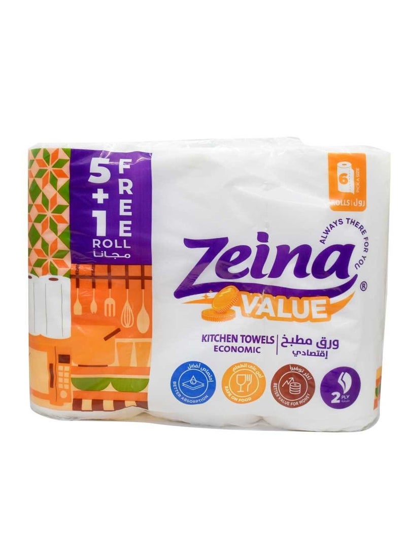 Zeina kitchen classic tissue 6 rolls - Image 2