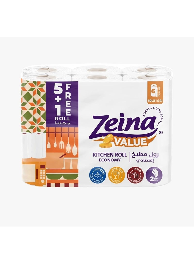 Zeina kitchen classic tissue 6 rolls - Image 1