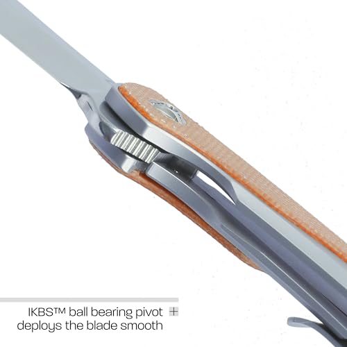 CRKT سكين CRKT بادوان القابلة للطي للاستخدام اليومي: نقطة إسقاط بشفرة من فولاذ 14C28N، مقبض من الفولاذ المقاوم للصدأ مع تغطية ميكارتا، قفل إطار، 6070 - Image 4