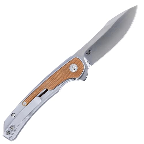 CRKT سكين CRKT بادوان القابلة للطي للاستخدام اليومي: نقطة إسقاط بشفرة من فولاذ 14C28N، مقبض من الفولاذ المقاوم للصدأ مع تغطية ميكارتا، قفل إطار، 6070 - Image 2