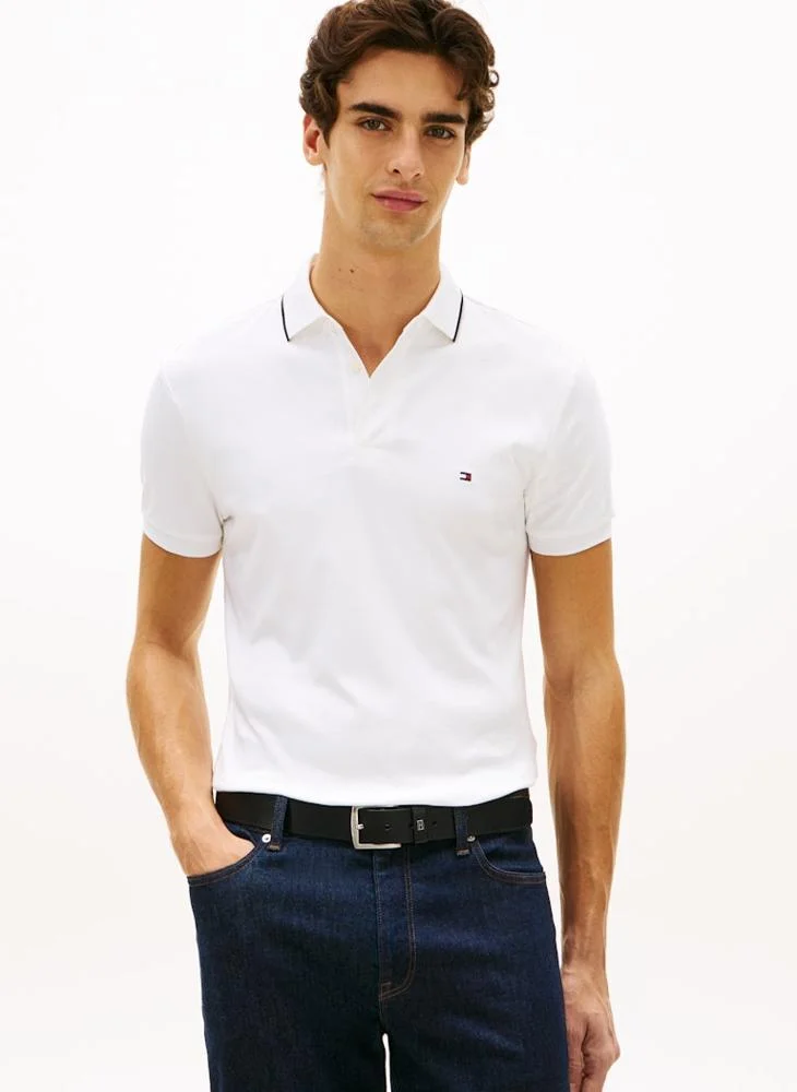 Slim Fit Tipped Interlock Knit Polo Shirt