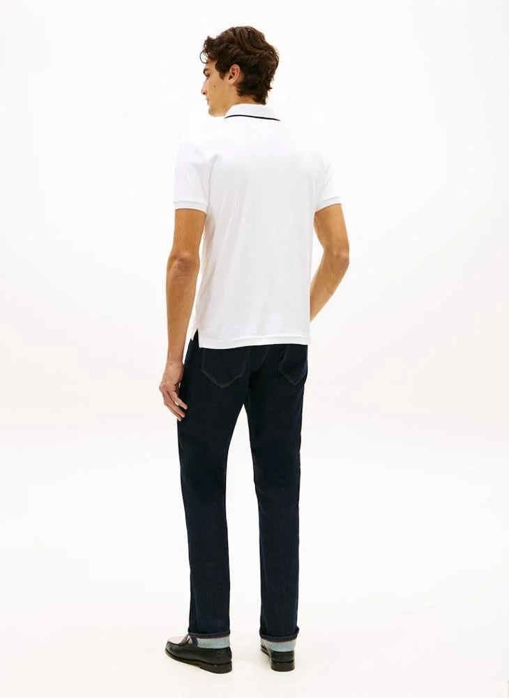 TOMMY HILFIGER  Slim Fit Tipped Interlock Knit Polo Shirt for Men | Best Price UAE