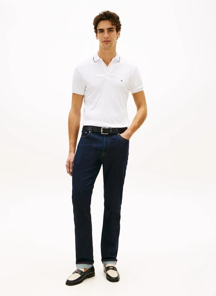 TOMMY HILFIGER  Slim Fit Tipped Interlock Knit Polo Shirt for Men | Best Price UAE