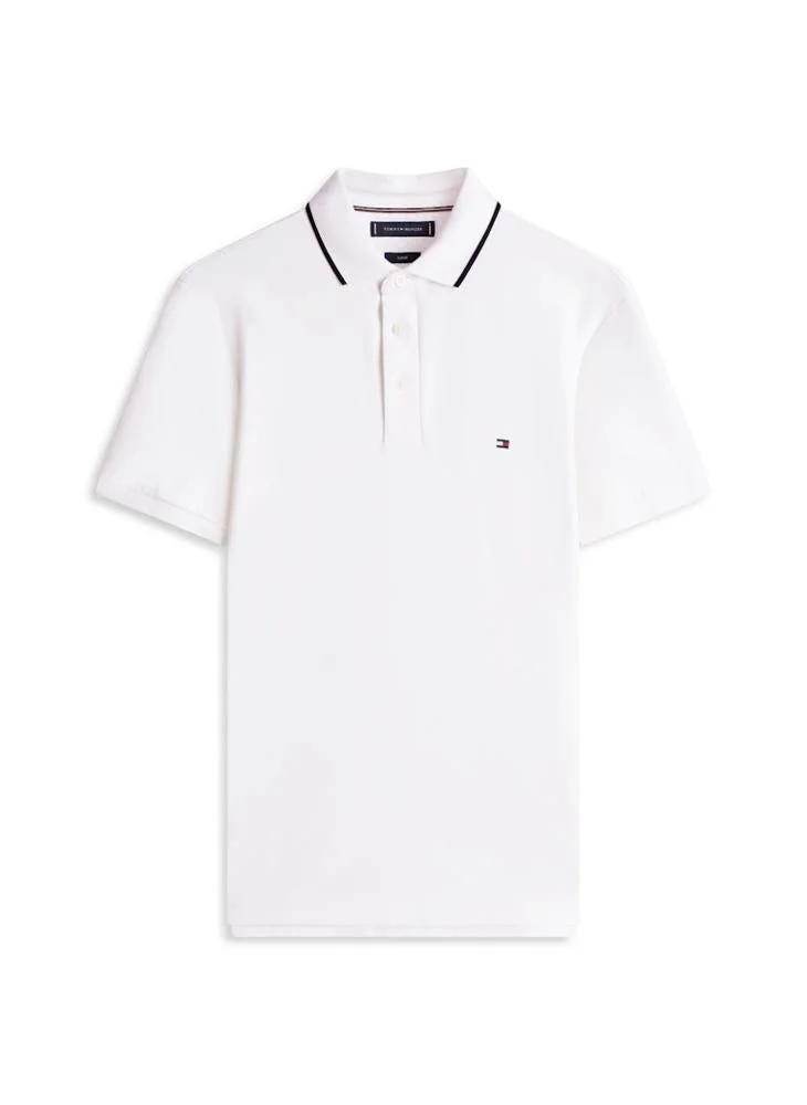 TOMMY HILFIGER  Slim Fit Tipped Interlock Knit Polo Shirt for Men | Best Price UAE
