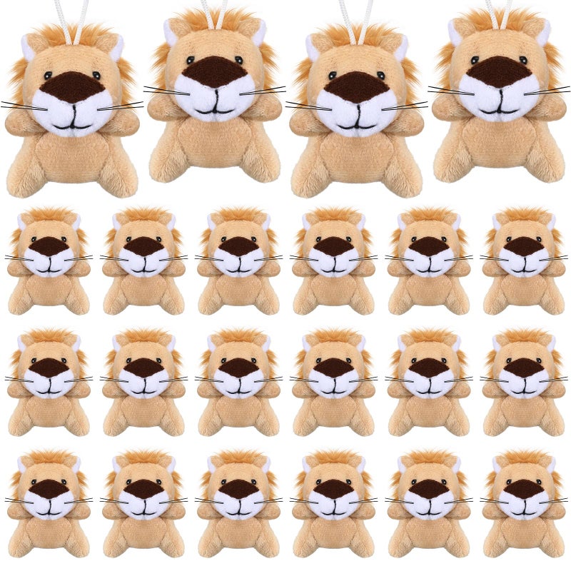 Shappy 30 Pcs Mini Stuffed Animal Toys Small LionTiger Stuffed Animals Bulk for Baby Shower Safari Nursery Decor Birthday Classroom Prizes GiftsLion - Image 2