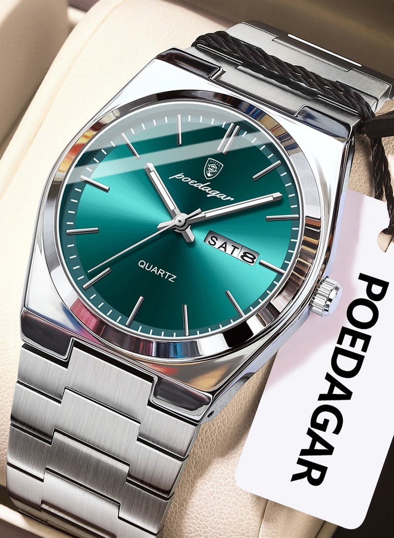 پوداجار ساعة رجالية مضيئة مقاومة للماء كوارتز - 40.5 ملم - Image 1