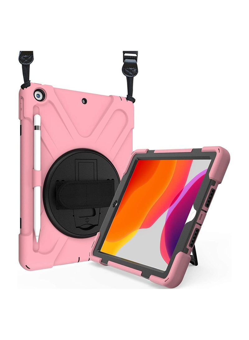 Procases iPad 10.2 Case 2021 iPad 9th/2020 iPad 8th/2019 iPad 7th Generation Case, Rugged Heavy Duty Shockproof Rotatable Kickstand Protective Cover for 10.2" iPad 9th/8th/7th Gen -Pink - Image 1