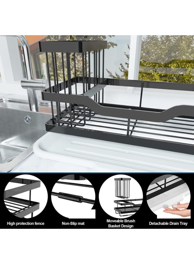 Relex Kitchen Sink Shelf, Soap Sponge Drain Rack Holder, 304 Self-Drainage Kitchen Sink Caddy, Rustproof Waterproof Quick Drying Dish Sponge Organizer, Bathroom Accessorie (Black) - Image 4