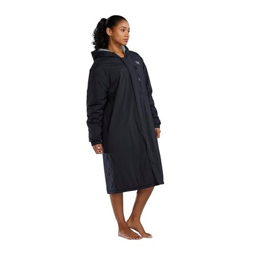 TYR Hydrosphere Tech Adult Swim Parka - Swimming Cover Up for Women, Men - Fleece Lining, Multiple Pockets - S, Black - Image 2