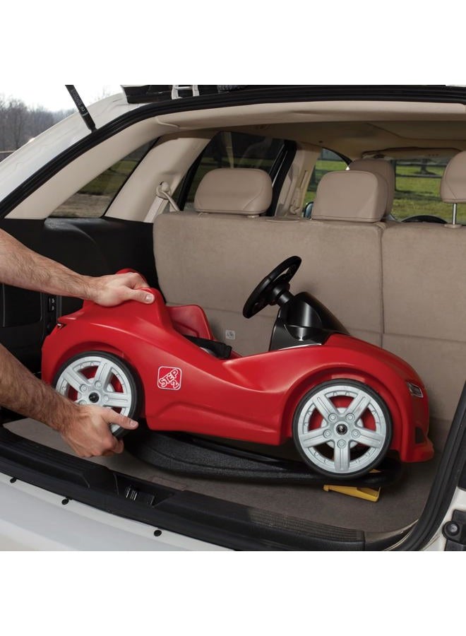 Step2 سيارة دفع للأطفال Whisper Ride Cruiser، مقعد واحد، لعبة سهلة التخزين مع حزام أمان، بوق وصندوق تخزين، مناسبة للأطفال من الأولاد والبنات بعمر 18 شهرًا وما فوق، حمراء - Image 2