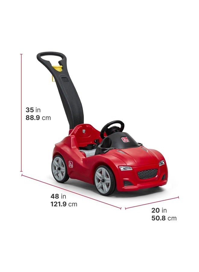 Step2 سيارة دفع للأطفال Whisper Ride Cruiser، مقعد واحد، لعبة سهلة التخزين مع حزام أمان، بوق وصندوق تخزين، مناسبة للأطفال من الأولاد والبنات بعمر 18 شهرًا وما فوق، حمراء - Image 3