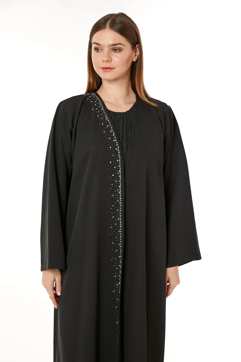 Moistreet  Embellished Flared Sleeve Abaya for Women | Best Price UAE