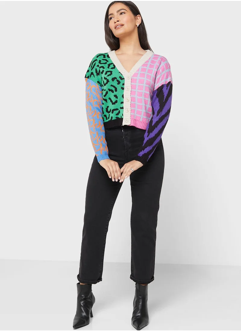 ONLY Contrast Detail Knitted Cardigan