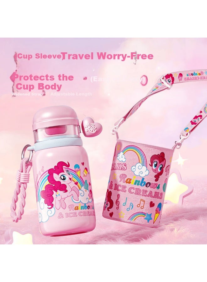 Germ My Little Pony Children's Insulated Straw Water Bottle Large Capacity Student Cup 550ml Rainbow Pink - Image 4