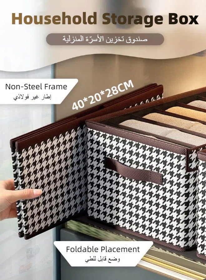 Household Fabric Storage Box, Clothes Storage Box, Storage Bins with Handle, Foldable Storage Baskets for Organizing Clothes, Toys, Books（Non-Steel Frame）