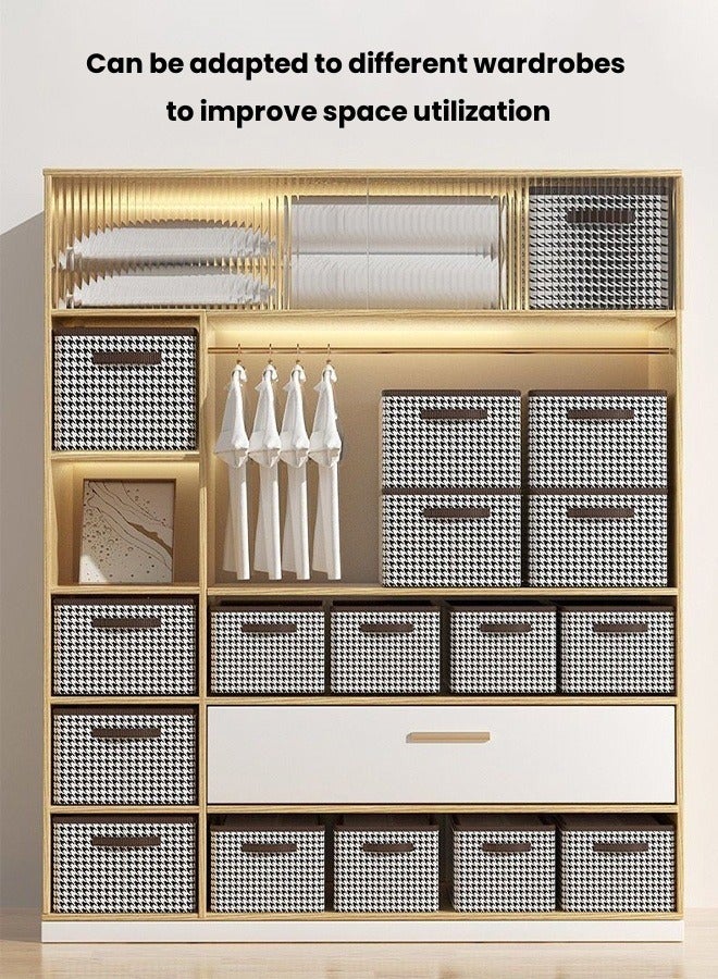 Household Fabric Storage Box, Clothes Storage Box, Storage Bins with Handle, Foldable Storage Baskets for Organizing Clothes, Toys, Books（Non-Steel Frame）