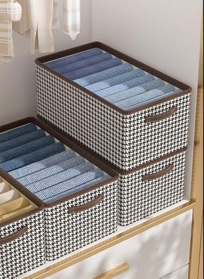 Household Fabric Storage Box, Clothes Storage Box, Storage Bins with Handle, Foldable Storage Baskets for Organizing Clothes, Toys, Books（Non-Steel Frame）